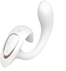 Satisfyer Vibrator Iepuras G for Goddess 1 Satisfyer, 12 Moduri Vibratii, Silicon, USB, Alb, 18.5 cm Vibrator