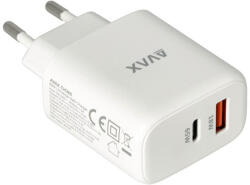 AVAX CH360 SPEEDY 65W GaN USB A (QC)+Type C (PD3.0) fehér hálózati töltő (AVAX CH360) - haztartasibolt