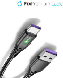 FixPremium - USB-C / USB Cable cu LED Indicator (1m), negru