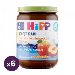 Hipp BIO jó éjt papi almás-őszibarackos tejbegríz, 6 hó+ (6x190 g) (HU5509)