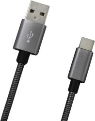 mobilNET Fém borítású USB-C adatkábel, 1m, 2A, ezüst