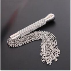  Delux strasszos, láncos korbács - diamondsexshop