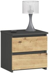 AKORD Comoda, placa laminata, 2 sertare, gri si stejar artizanal, 40x35x40 cm GartenVIP DiyLine (214466-AK) Comoda
