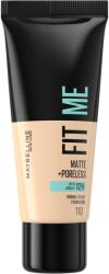 Maybelline New York Fit Me! Pórusösszehúzó és Mattító Alapozó Normál és Zsíros Bőrre (30ml) 110 Porcelain