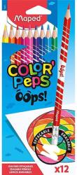 Maped színes ceruza radírral 12 db, color peps Oops! (MA832812)