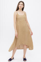 SHOPIKA Rochie din in, cu bretele reglabile si elastic la spate, camel Talie unica