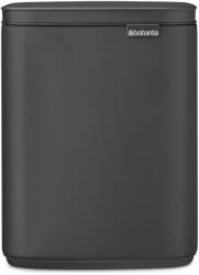 Brabantia Bo Waste Bin hulladékgyűjtő felnyitható, Soft-Close fedéllel, fali/álló, műanyag tartály, 7L - B méret, acél, határtalan szürke ásványi textúra - 233722 (233722)