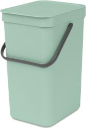 Brabantia Sort & Go konyhai szemetes felnyitható fedéllel, fogantyúval szelektív és komposzt gyűjtéséhez, 12L - C méret, jáde zöld - 211829 (211829)