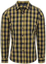 Premier Workwear Női pamut kockás ing - Camel / sötétkék | XS (PR350-1000226981)