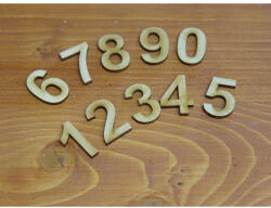  Natúr fa - Számok 3cm vegyes 10db/csomag - feliratokhoz és dekorációhoz