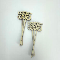  Beszúrható számok 35-ös natúr 6db/cs - feliratokhoz és dekorációhoz