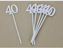  Beszúrható számok 40-es fehér 6db/csomag - feliratokhoz és dekorációhoz