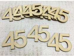  Natúr fa - Évfordulós számok 45-ös 10db/csomag - feliratokhoz és dekorációhoz