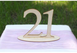  Natúr fa - Asztalszám 21-es 15cm - feliratokhoz és dekorációhoz