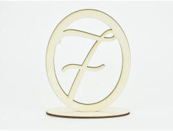  Natúr fa - Asztalszám ovális keretben 7-es 15, 5cm - esküvői és kerti parti dekorációhoz