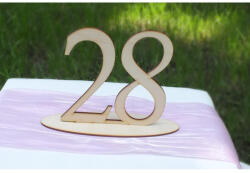  Natúr fa - Asztalszám 28-as 15cm - feliratokhoz és dekorációhoz