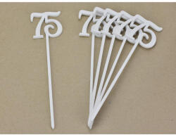  Beszúrható számok 75-ös fehér 6db/csomag - feliratokhoz és dekorációhoz