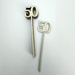  Beszúrható számok 50- es natúr 6db/cs - feliratokhoz és dekorációhoz