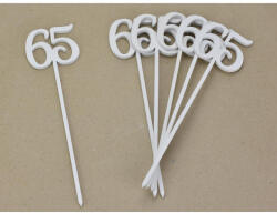  Beszúrható számok 65-ös fehér 6db/csomag - feliratokhoz és dekorációhoz
