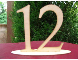  Natúr fa - Asztalszám 12-es 15cm - feliratokhoz és dekorációhoz