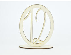  Natúr fa - Asztalszám ovális keretben 12-es 15, 5cm - papelito