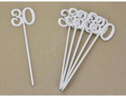  Beszúrható számok 30-as fehér 6db/csomag - feliratokhoz és dekorációhoz