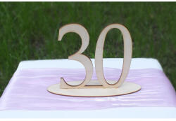  Natúr fa - Asztalszám 30-as 15cm - feliratokhoz és dekorációhoz