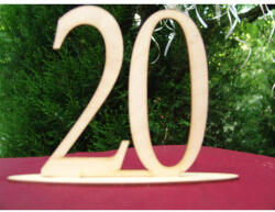  Natúr fa - Asztalszám 20-as 15cm - feliratokhoz és dekorációhoz