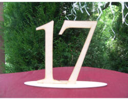  Natúr fa - Asztalszám 17-es 15cm - feliratokhoz és dekorációhoz