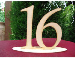  Natúr fa - Asztalszám 16-os 15cm - feliratokhoz és dekorációhoz