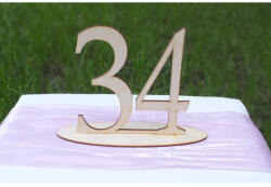 Natúr fa - Asztalszám 34-es 15cm - feliratokhoz és dekorációhoz
