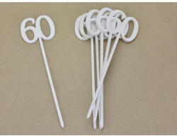  Beszúrható számok 60-as fehér 6db/csomag - feliratokhoz és dekorációhoz