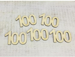  Natúr fa - Évfordulós számok 100-as 5db/csomag - feliratokhoz és dekorációhoz