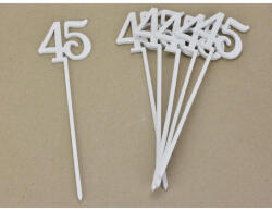  Beszúrható számok 45-ös fehér 6db/csomag - feliratokhoz és dekorációhoz