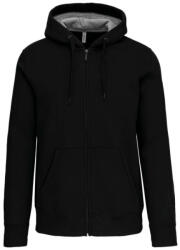 Kariban Uniszex cipzáras kapucnis vastag pulóver, Kariban KA444, Black-4XL (ka444bl-4xl)