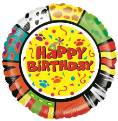 Balloons4party Balon folie rotund Happy Birthday zoo 53 cm