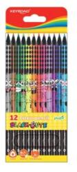 Keyroad Creioane elastice triunghiulare KEYROAD lemn negru, 12 buc