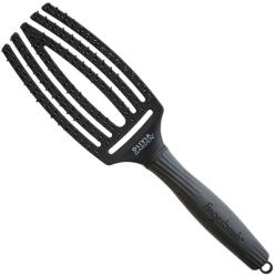 Olivia Garden Perie de Par Profesionala Olivia Garden Fingerbrush Mediu Negru Cu Peri Dubli