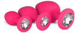 EasyToys - set dopuri anale cu diamant - silicon roz