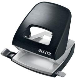 Leitz Lyukasztó, kétlyukú, 30 lap, fém, LEITZ "Nexxt Style, szaténfekete (E50060094) - papiruniverzum