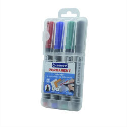Alkoholos marker készlet, 2, 5mm, kerek hegyű, Centropen 8566, 4 klf. szín (A-585560402)