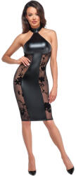 Noir - rochie cu guler lucios (negru) - M