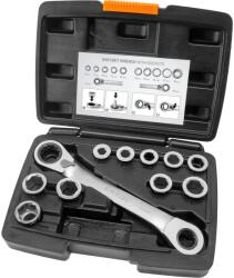 Extol 8816343 racsnis kulcs és betétek, 11 darabos készlet, 8-19mm