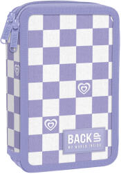 BackUP Penar școlar echipat Back Up DW - Purple Chess, cu 2 fermoare (93601)