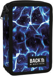 BackUP Penar școlar echipat Back Up DW - Sky Water, cu 2 fermoare (100347) Penar