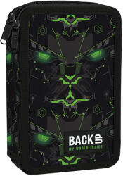 BackUP Penar cu rechizite BackUp DW - Monster Green, cu 2 fermoare (100385) Penar