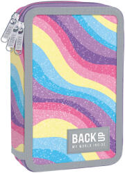 BackUP Penar școlar echipat Back Up EW - Waves, cu 3 fermoare (77922) Penar