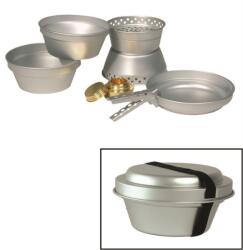 Mil-Tec Set de vase pentru gătit cu aragaz cu alcool, 3 piese