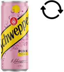 Schweppes Pink Tonic feketeribizli ízű szénsavas üdítőital cukorral és édesítőszerekkel 330 ml