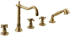 Reitano Rubinetteria Reitano Rubinetteria, ANTEA ötelemes csaptelep a kád szélén retro fúvókával, bronz, 3886 (3886)